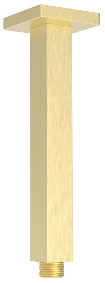 Ceiling shower spout, square, 200mm, gold matt