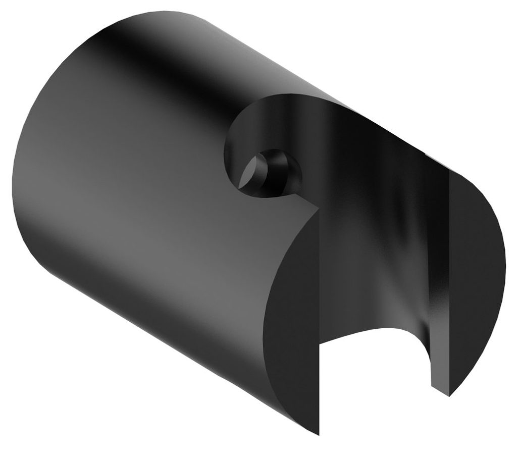 Shower holder, round, fixed, black matt