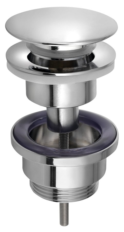 Odpadek za umivalnik 5/4", click-clack, velik čep, 10-55 mm, krom