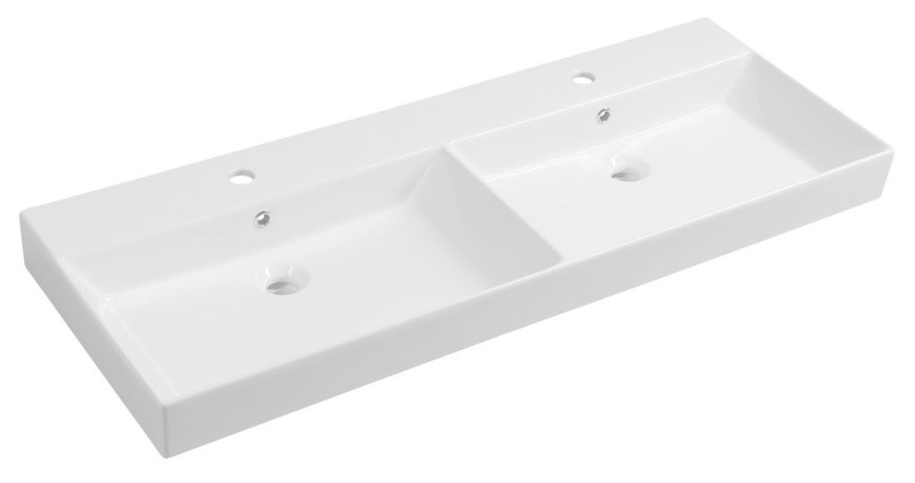 KARE 120 Keramična toaletna enota Dvojni umivalnik 120x46cm, bela