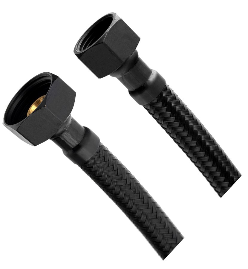 Prilagodljiva cev iz nerjavečega jekla FxF 3/8 "x1/2", 60 cm, črna mat