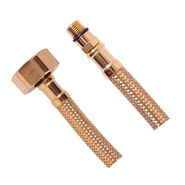 Prilagodljiva cev iz nerjavečega jekla M10x3/8", (L) 35 cm, zlata