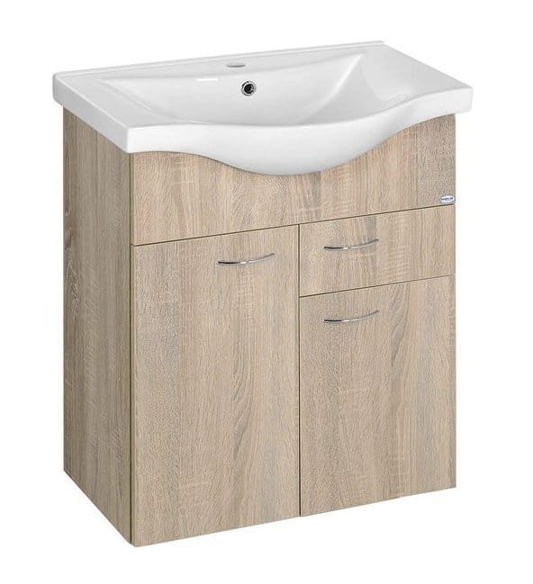 KERAMIA FRESH 1 predal Vanity Unit 60,6x74x34cm, hrast platina