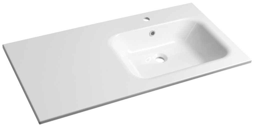 ARECA Cultured Marble Washbasin 110x50cm, right, white