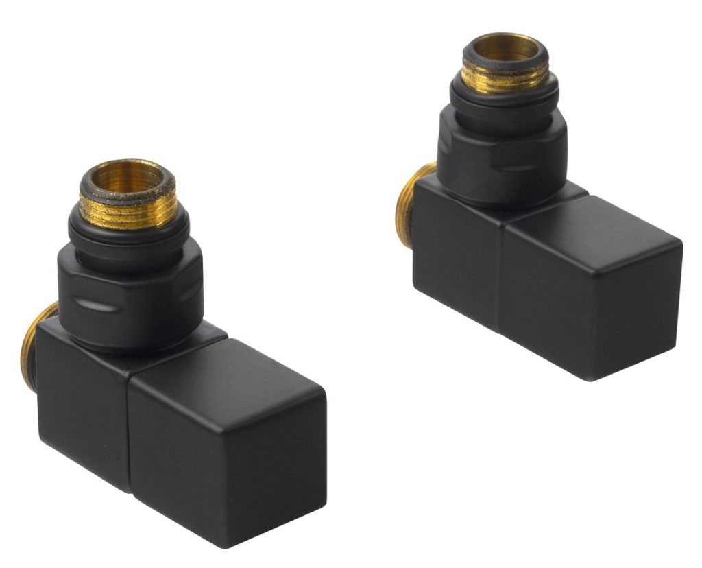 CUBE Garnitura radiatorja za brisače, kotni ventil, črna mat