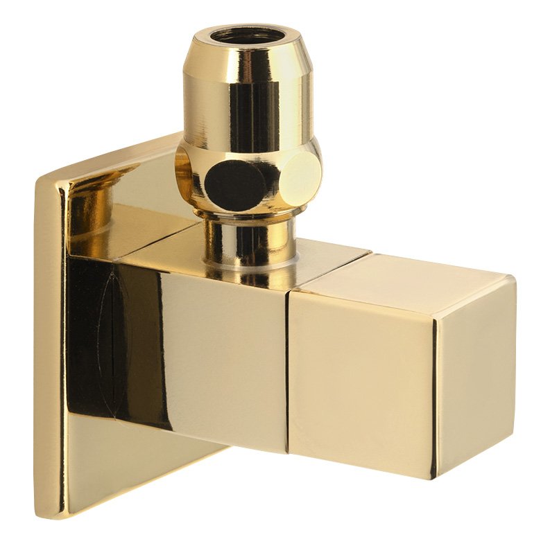 Kotični ventil z matico, kvadratni, 1/2 "x 3/8", zlati