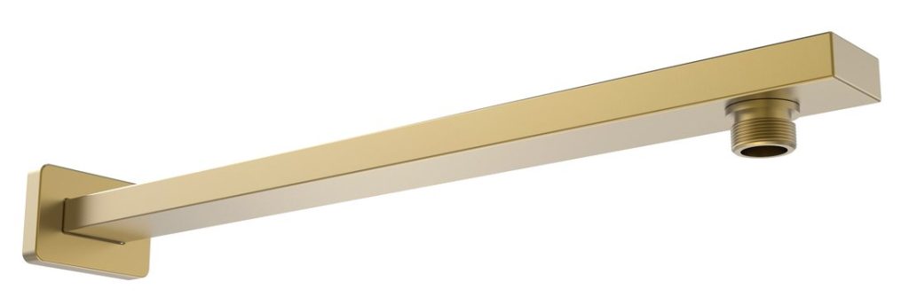 Kvadratni izliv za prho, 400 mm, zlata mat barva