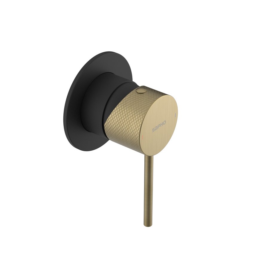 ULTRASAN Enoročna skrita mešalna baterija za prho, 1 izhod, črna mat/črna mat