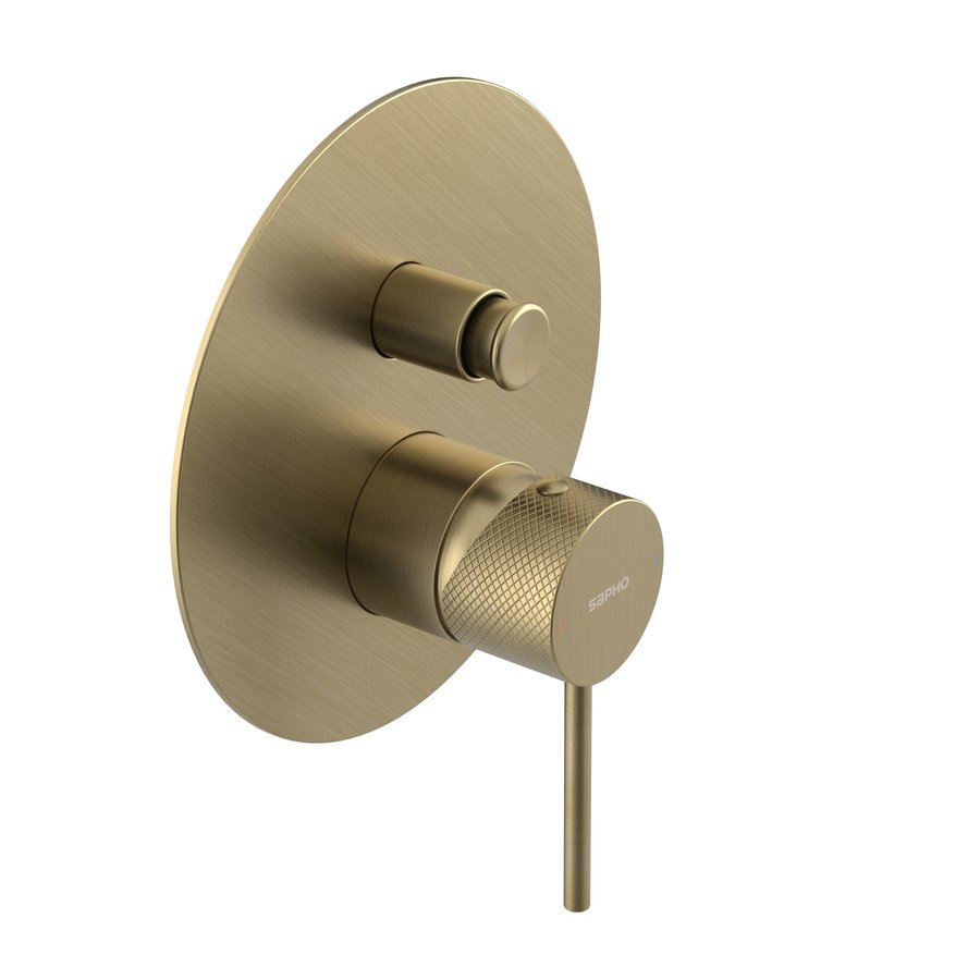 ULTRASAN Enoročna skrita mešalna baterija za prho, 2 izhoda, zlata mat