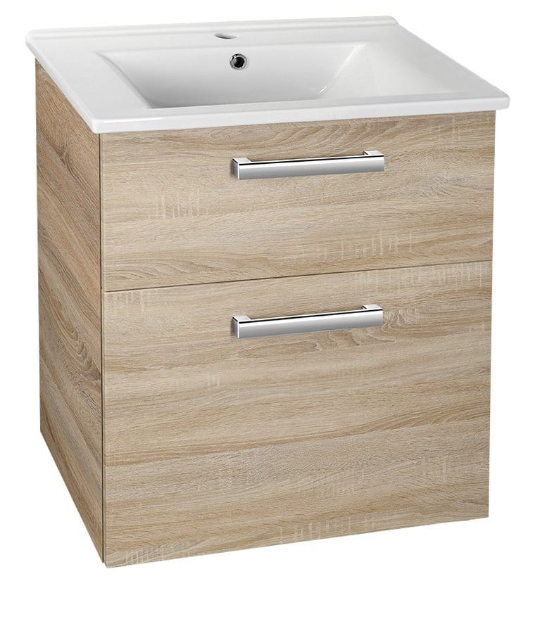 VEGA Vanity Unit 62x72,6x43,8cm, 2x predal, hrast platina